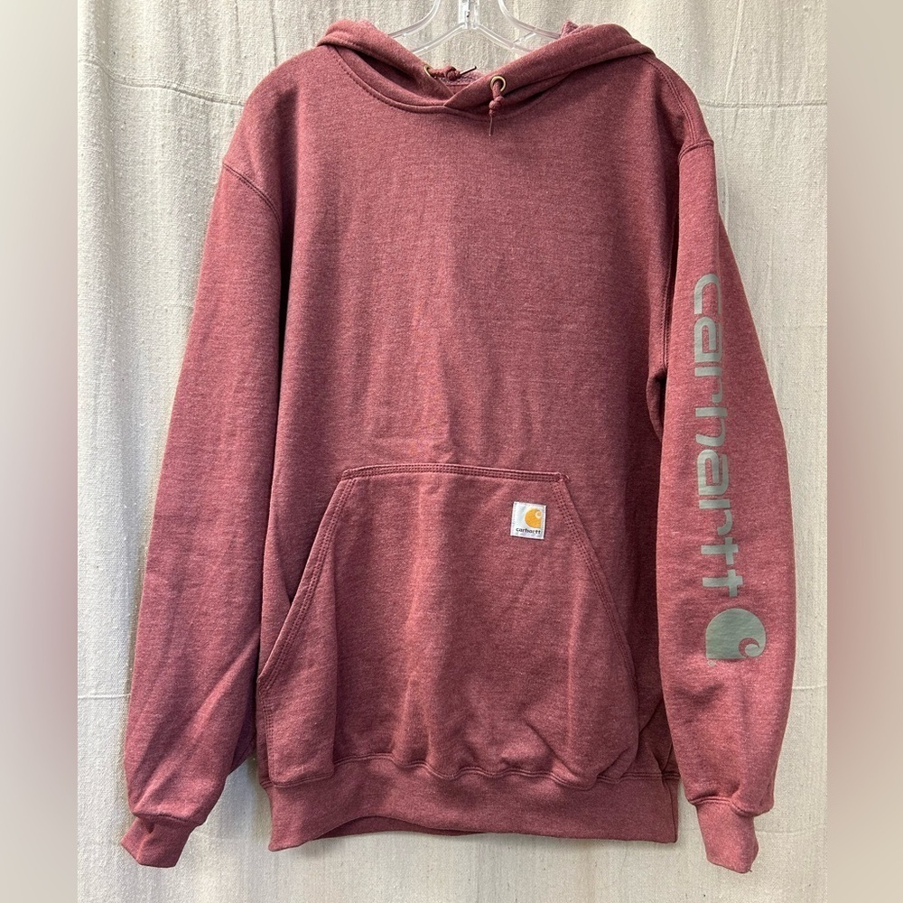 Carhartt /Original Fit /LOGO LG.SLEEVE GRAPHIC HOODIE Sweatshirt /Pink /size M